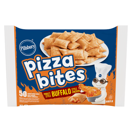 Un sac de Pillsbury Pizza Bites style Buffalo, devant du produit