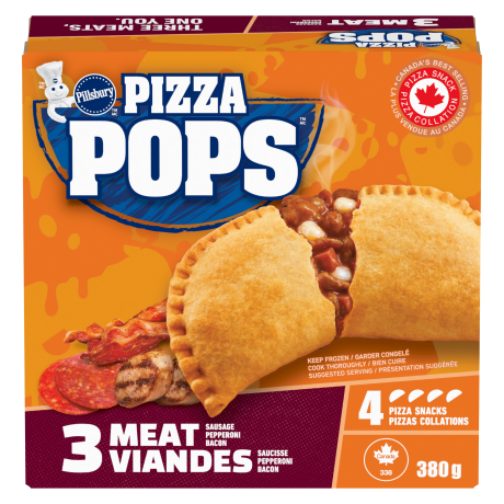 Front of pack for Pizza Pops 3 Meats