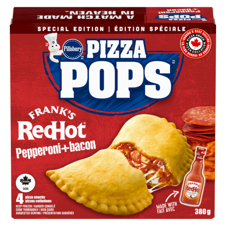 Front of pack for Pizza Pops Franks Red Hot Pepperoni & Bacon